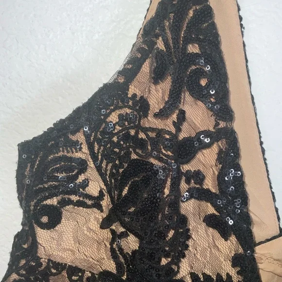 Free People Black and Cream Lace Mini Dress - Picture 6 of 7